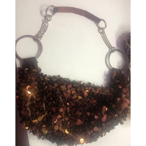 Vintage sequin brown handbag - Picture 6 of 6